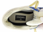 Chanel Blue and White CC Logo Suede Nylon Combo Sneakers - 38