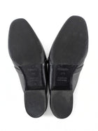 Hermes Black Leather Flat Oz Kelly Lock Mule Shoes PHW - 37.5