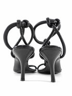 Helmut Lang Black Knotted Leather T Strap Heeled Sandals 38