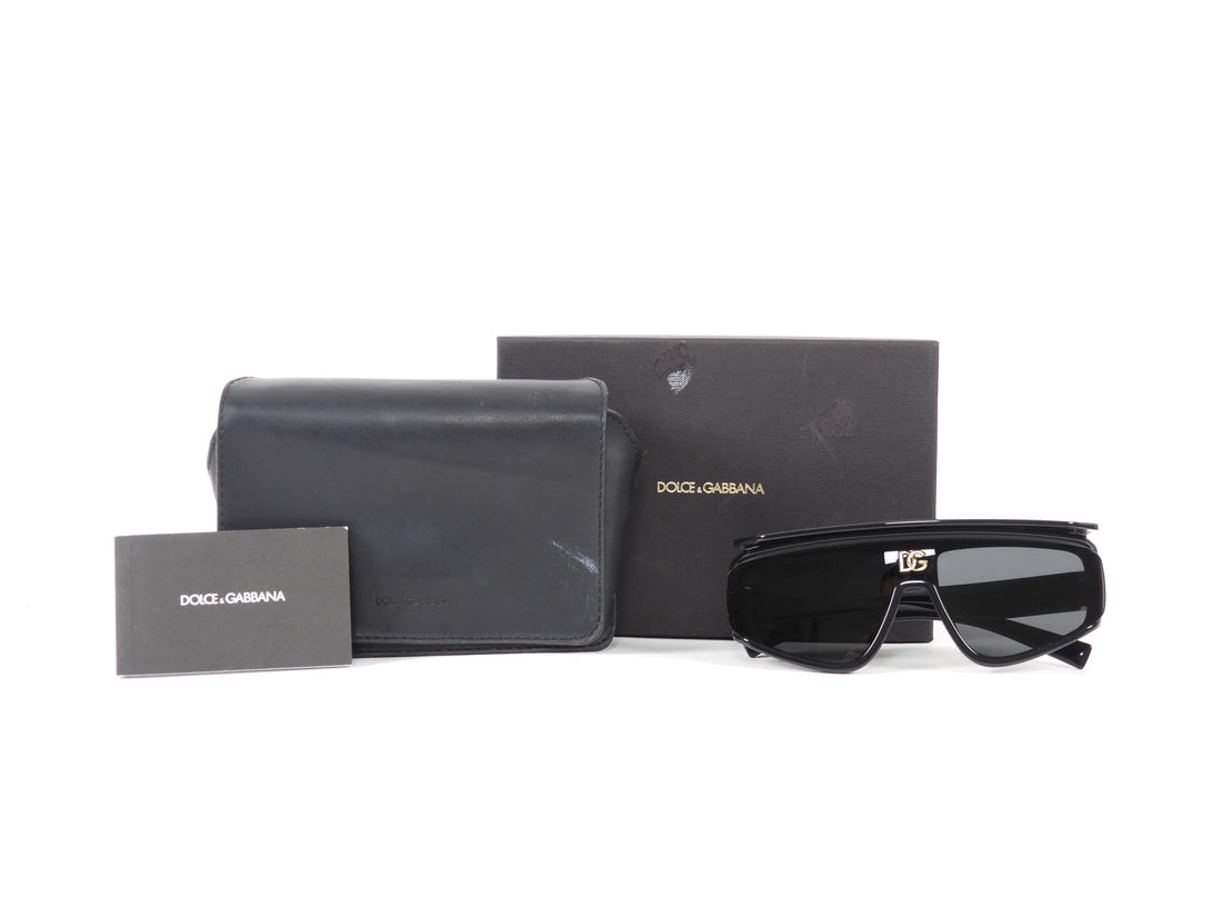 Dolce & Gabbana DG Logo Convertible Visor Shield Sunglasses DG6177