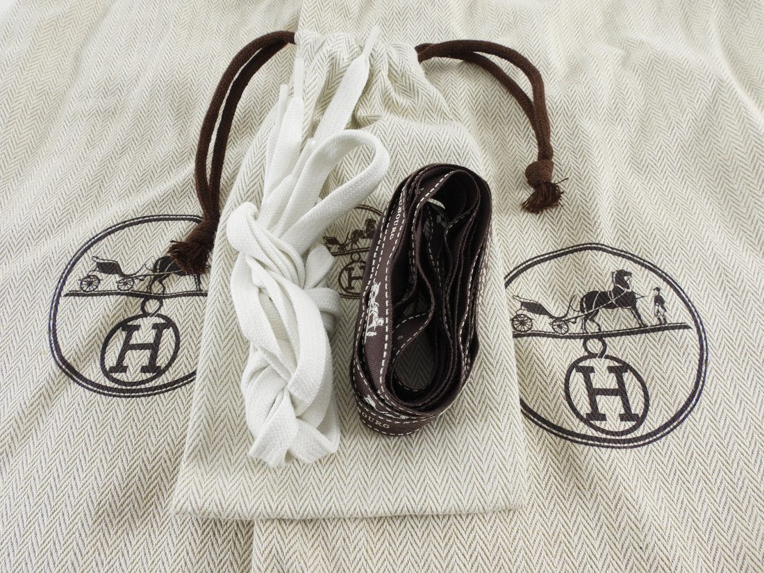 Hermes Day Grey Toile Black Leather Kelly Lock Sneakers