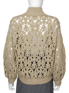Brunello  Cuccinelli Cotton Open Knit Zip Monili Cardigan Sweater - S / US 4-6