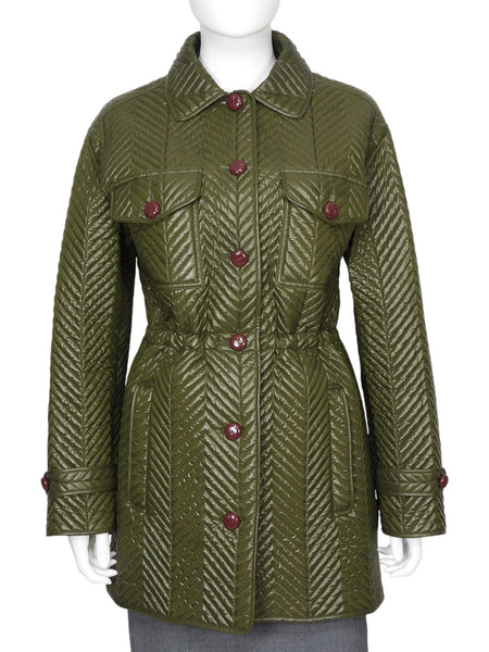 Gucci Nylon Chevron Quilted Shell Jacket - IT 42 / US 6