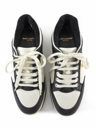 Saint Laurent SL/61 Black and White Leather Lace Up Low Top Sneakers - 37