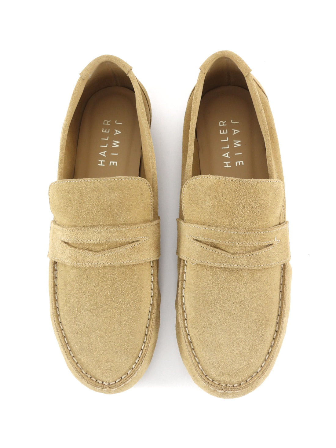 Jamie Haller Beige Soft Suede Flat Penny Loafers - 36