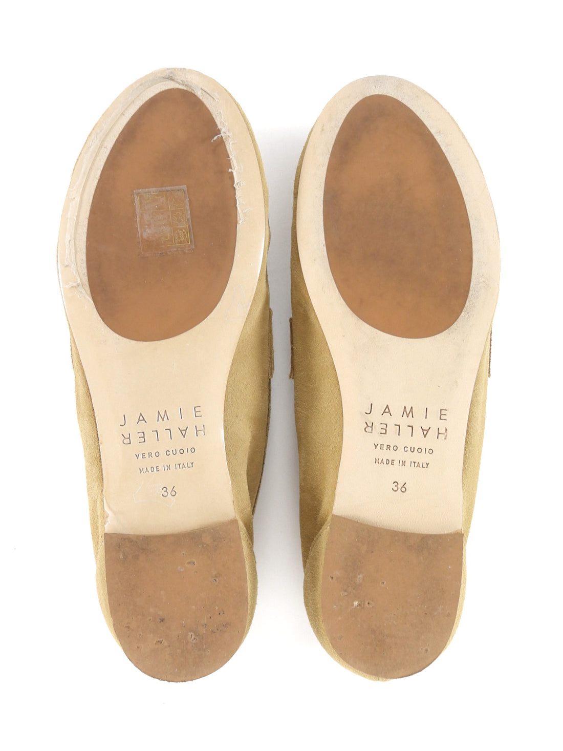 Jamie Haller Beige Soft Suede Flat Penny Loafers - 36