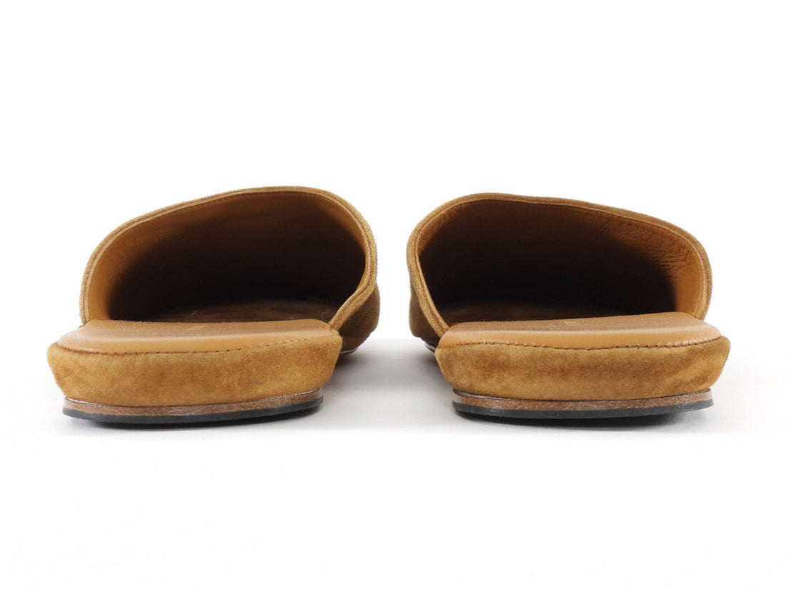 The Row Franco Tan Suede Mule Slipper Shoes - 37