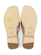 Hermes Miss Mini Kelly Lock Tan Calfskin Flat Strappy Sandal - 37