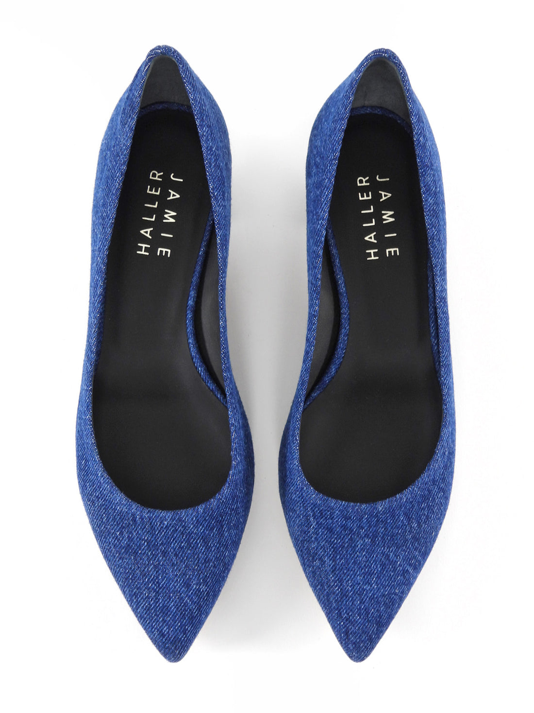 Jamie Haller Blue Denim Kitten Heel Pointed Pumps - 36