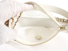 Chanel 2025 White Mesh Shiny Lambskin Chain Hobo Bag