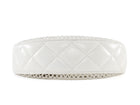 Chanel 2025 White Mesh Shiny Lambskin Chain Hobo Bag