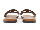 Christian Dior D-Club Brown Calfskin Leather Flat Mule Slide Sandals - 37.5