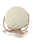 Chanel 2019 C Runway Pink and White La Pausa Lifesaver Round Bag