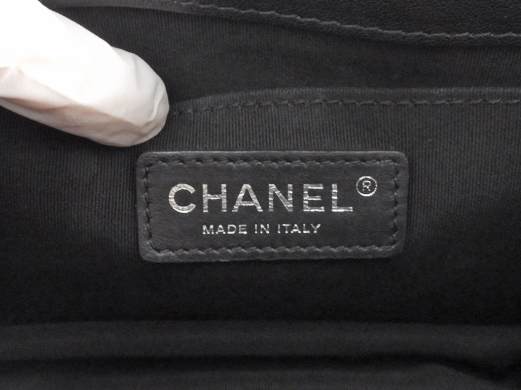 Chanel Small Black Calfskin CC Box Flap Bag
