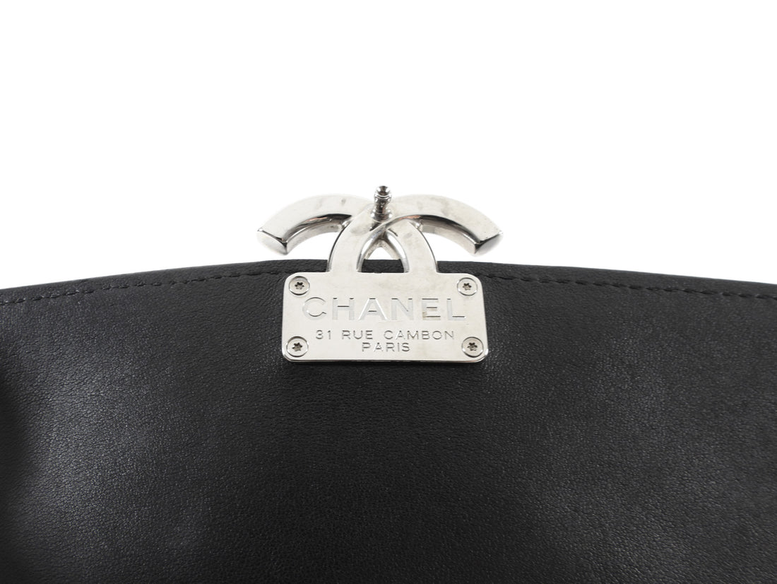 Chanel Small Black Calfskin CC Box Flap Bag