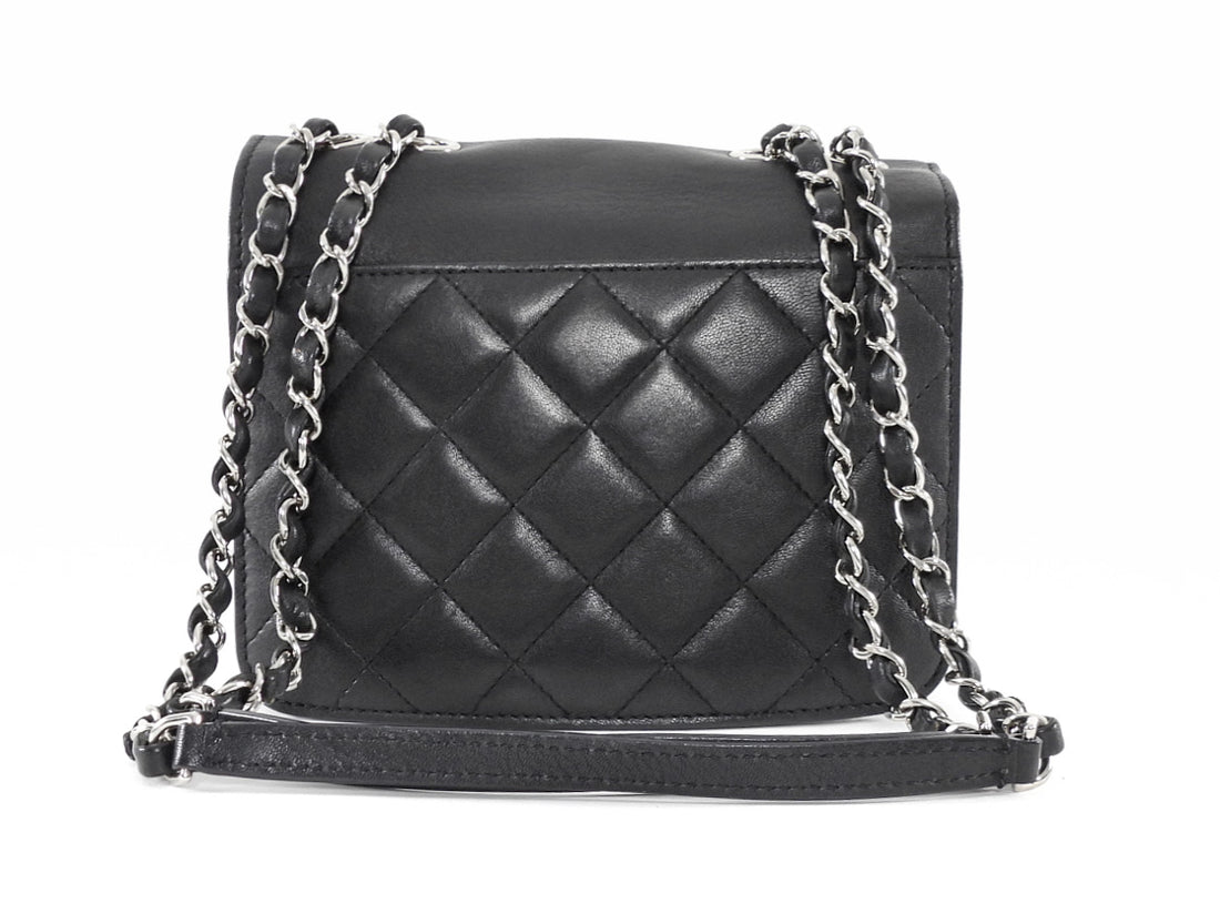 Chanel Small Black Calfskin CC Box Flap Bag