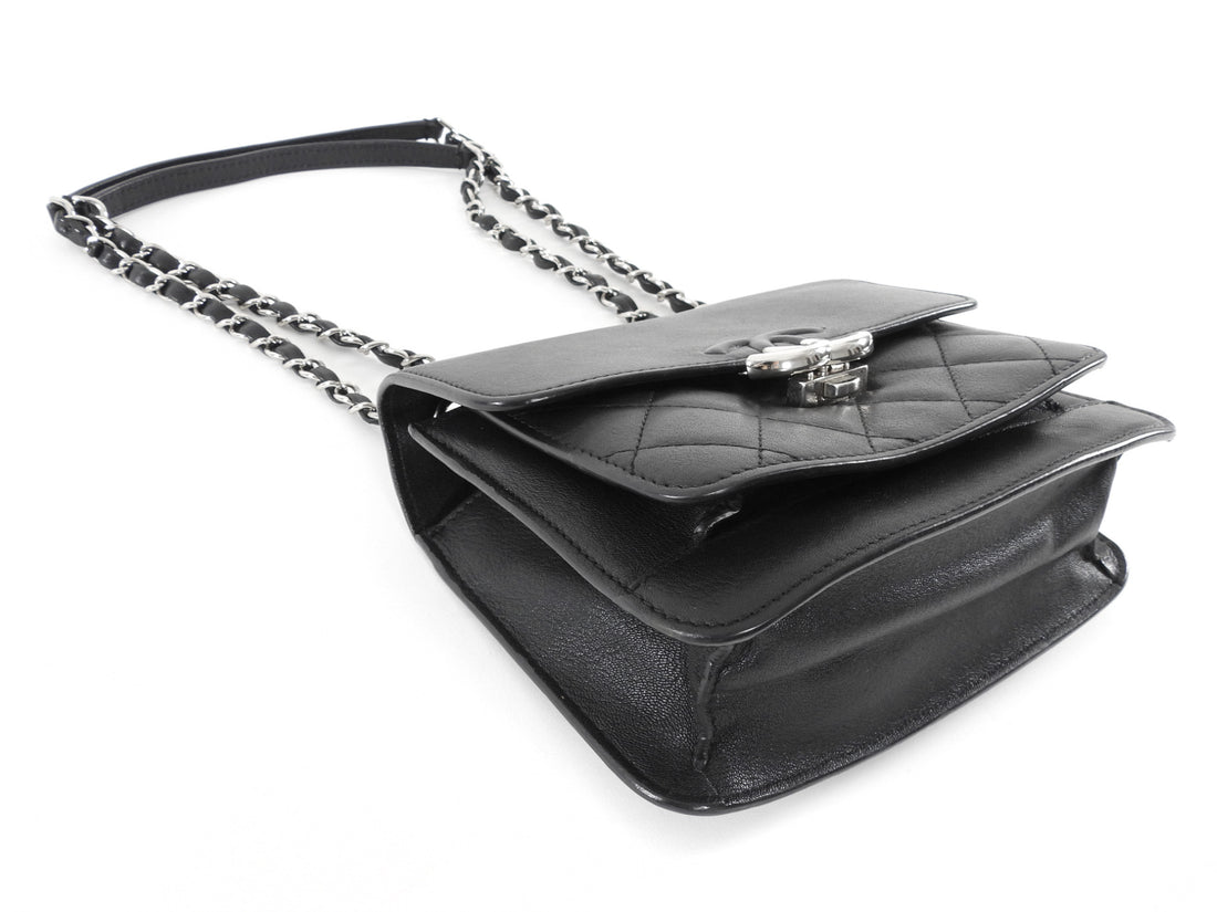 Chanel Small Black Calfskin CC Box Flap Bag
