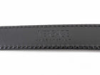 Versace Black Leather Goldtone Text Logo Buckle Belt 115/46