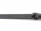 Versace Black Leather Goldtone Text Logo Buckle Belt 115/46
