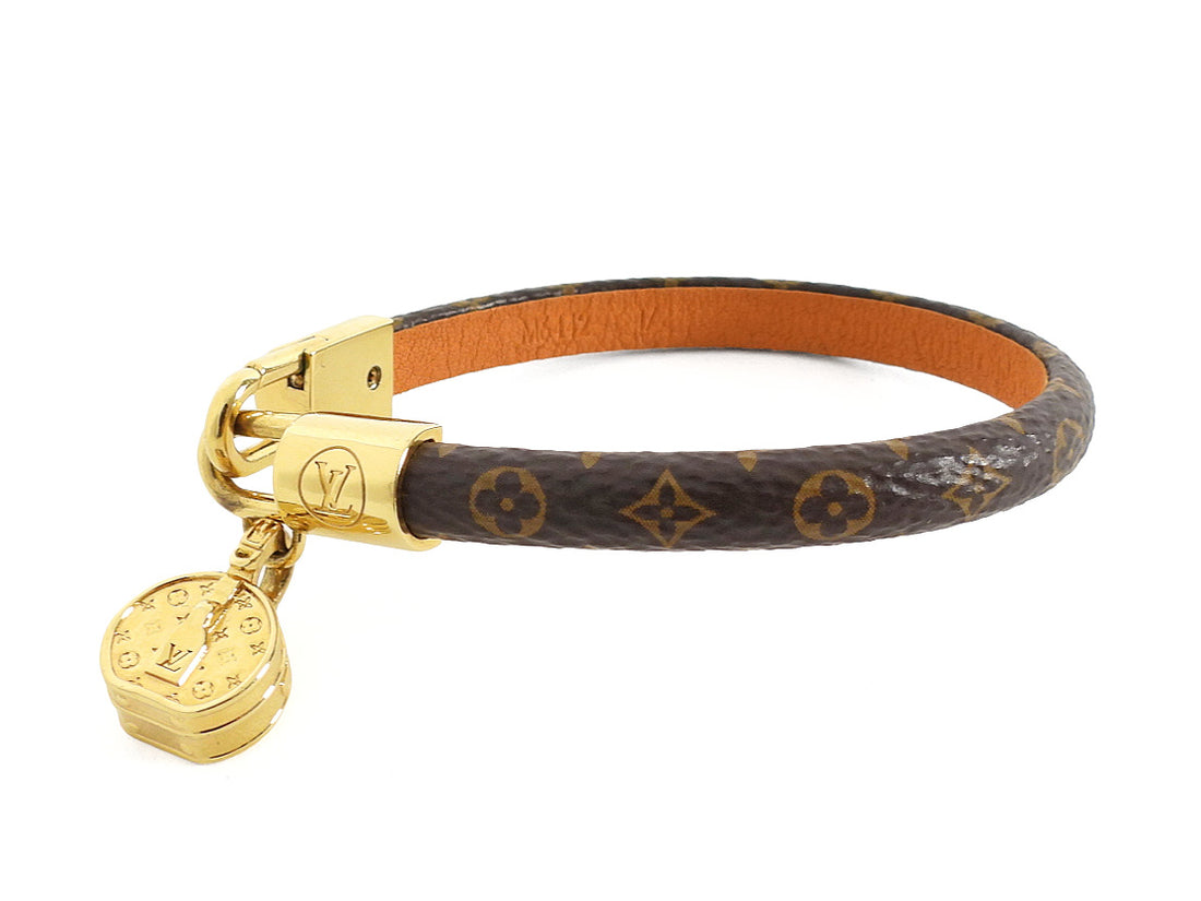 Louis Vuitton Brown Monogram Tribute Bracelet GHW - 17
