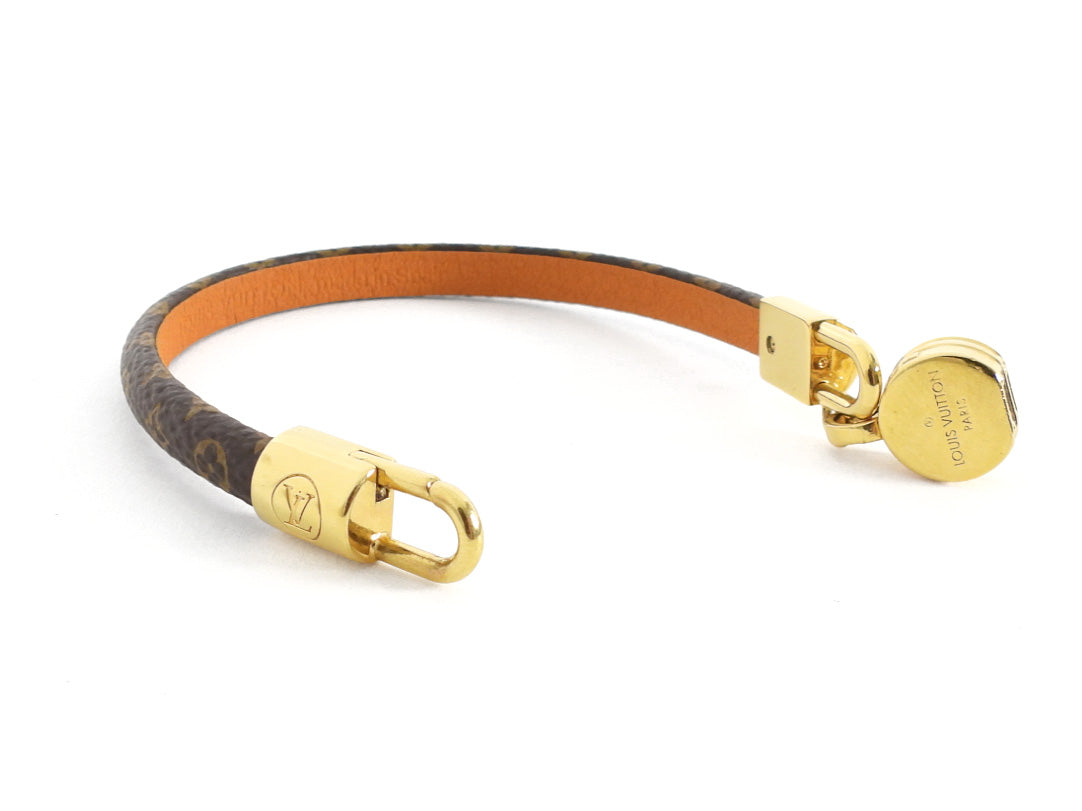 Louis Vuitton Brown Monogram Tribute Bracelet GHW - 17