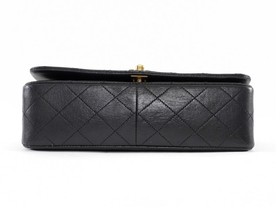 Chanel Vintage 1989 Classic Medium Black Leather Full Flap Bag