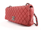 Chanel Cherry Pink Bubble Quilted Leather CC Medium Flap Bag Ruthenium HW