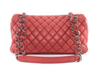 Chanel Cherry Pink Bubble Quilted Leather CC Medium Flap Bag Ruthenium HW