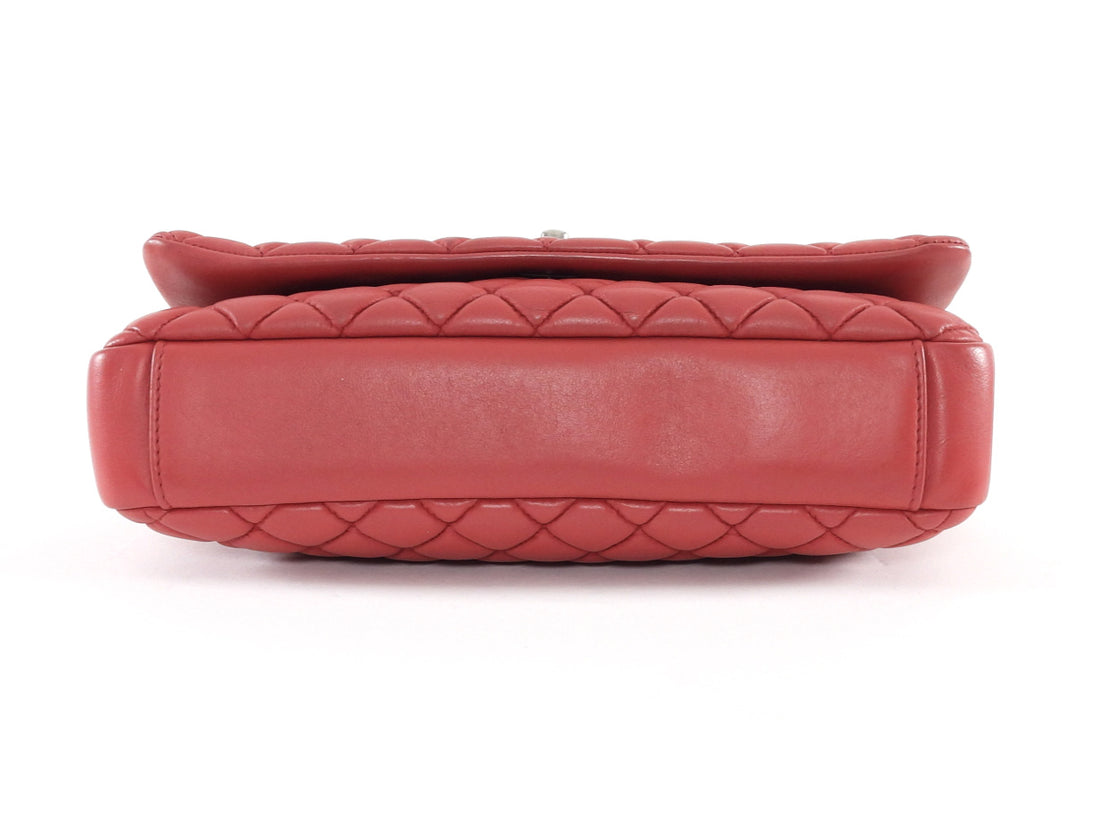Chanel Cherry Pink Bubble Quilted Leather CC Medium Flap Bag Ruthenium HW