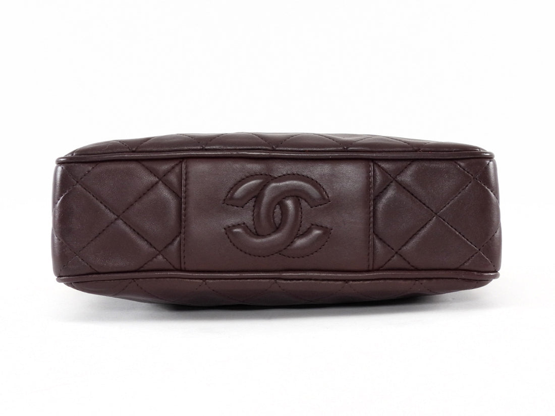 Chanel Vintage 1991 Brown Quilted Leather Medium Tassel Camera Bag