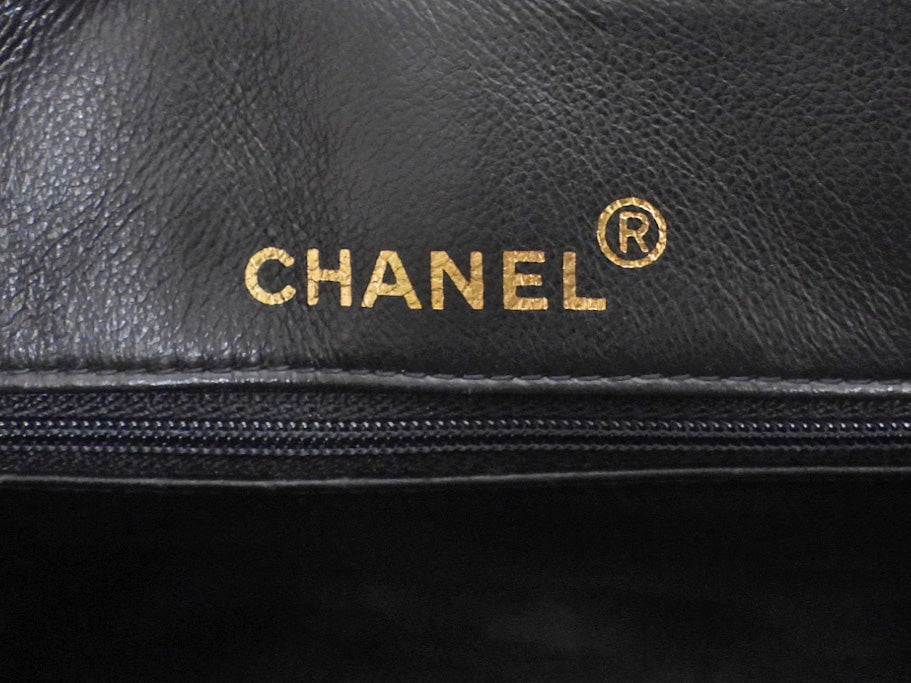 Chanel Vintage 1994 Black Lambskin Quilted CC Pocket Tassel Camera Bag