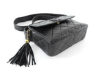 Chanel Vintage 1994 Black Lambskin Quilted CC Pocket Tassel Camera Bag