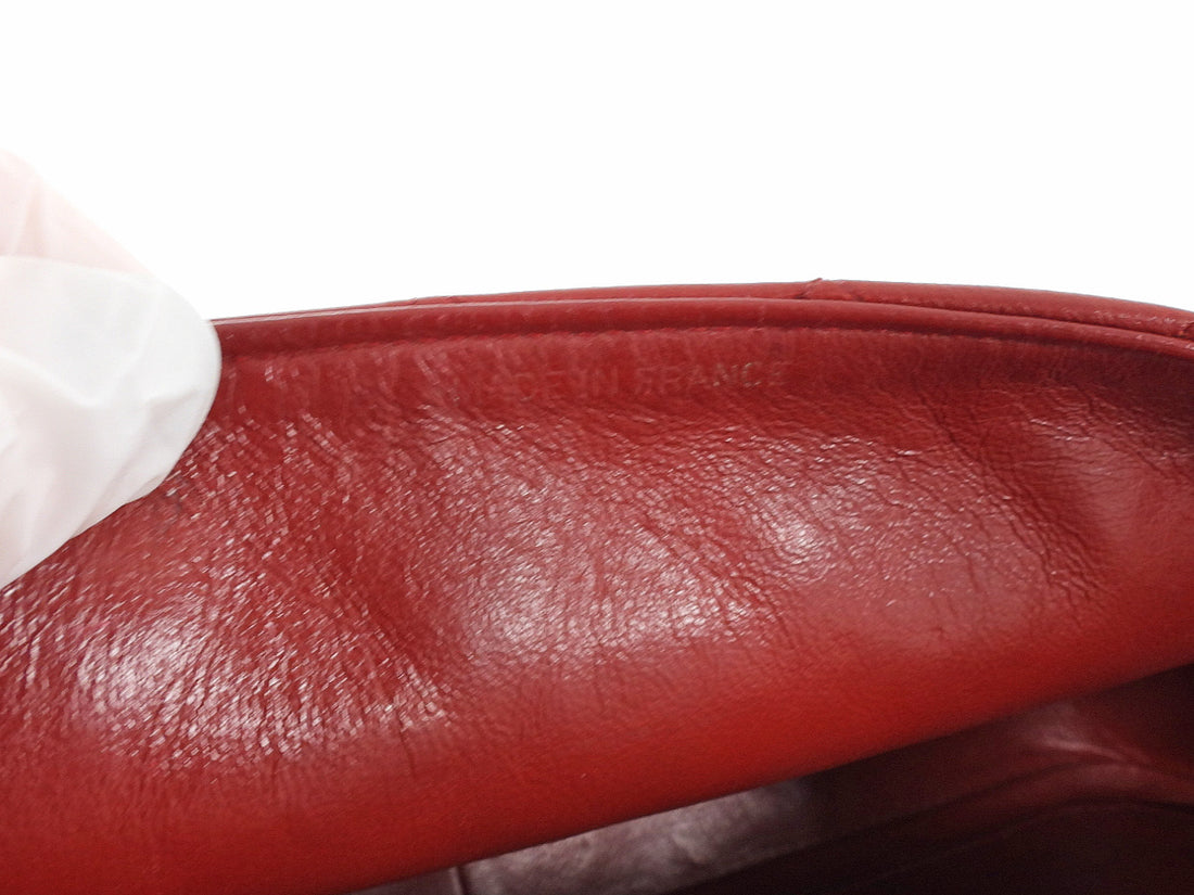 Chanel Vintage 1989 Red Quilted Leather Medium Full Flap Bag