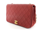 Chanel Vintage 1989 Red Quilted Leather Medium Full Flap Bag