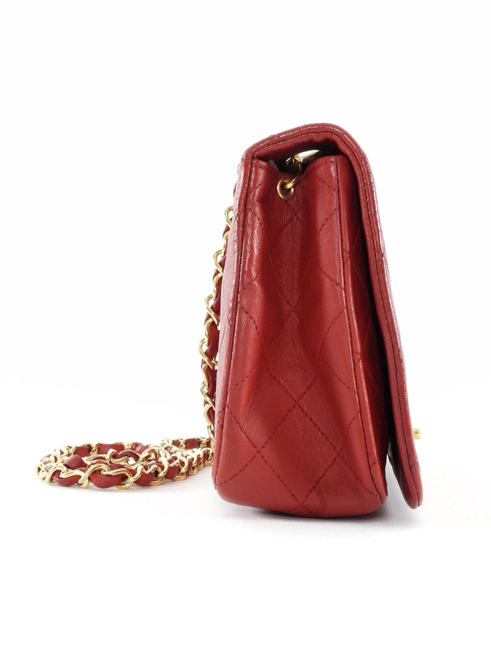 Chanel Vintage 1989 Red Quilted Leather Medium Full Flap Bag