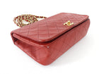 Chanel Vintage 1989 Red Quilted Leather Medium Full Flap Bag