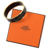 Hermes Black Gold Caleche Gold Enamel Bangle Bracelet PM