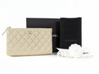 Chanel Light Beige Caviar Quilted Leather Timeless Clutch Bag