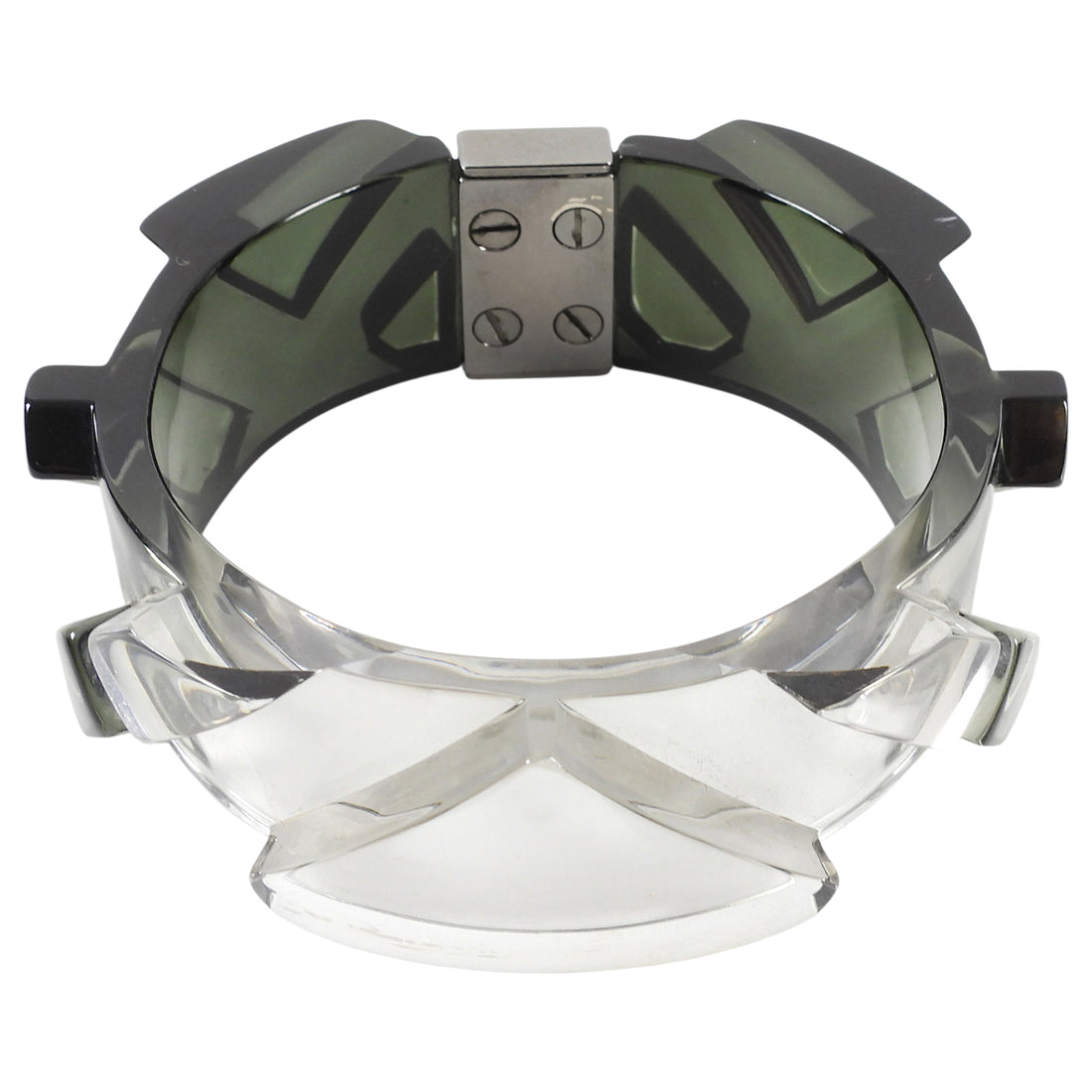 Burberry Clear Smoke Ombre Acrylic Resin Bangle Bracelet - XS