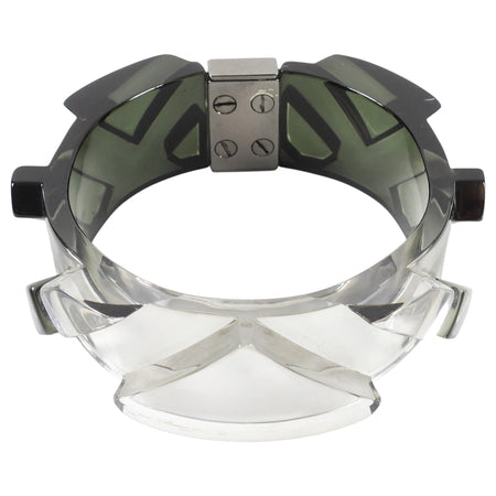 Burberry Clear Smoke Ombre Acrylic Resin Bangle Bracelet - XS