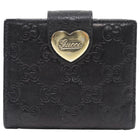 Gucci Black Monogram Empreinte Heart Compact Wallet