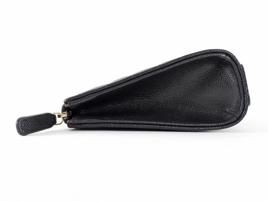 Chanel Black Caviar Quilted Leather Timeless Clutch Bag