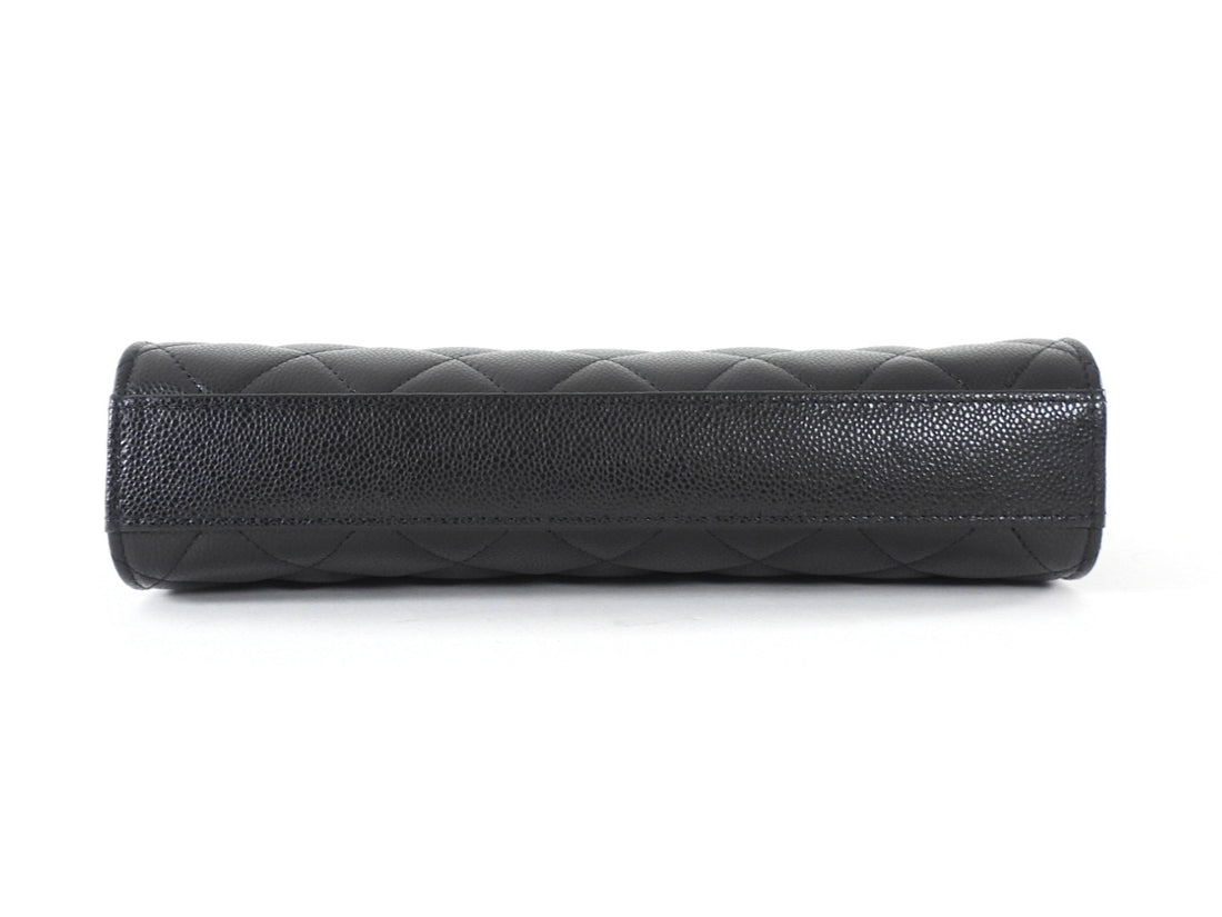 Chanel Black Caviar Quilted Leather Timeless Clutch Bag