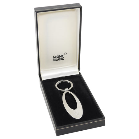 Mont Blanc Brushed Stainless Steel Oval Key Ring Chain