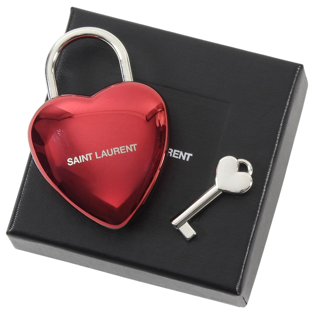 Saint Laurent Heart Padlock and Key Charm