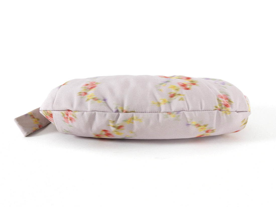 Miu Miu Pink Floral Nylon Wristlet Pouch Bag