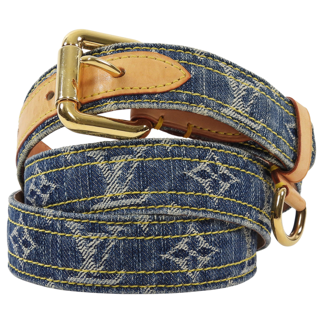 Louis Vuitton Blue Vintage 2006 Denim LV Monogram Belt - 90 / 36