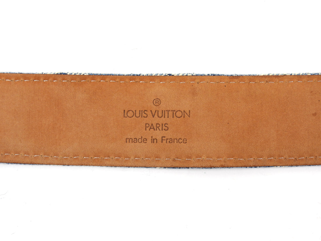 Louis Vuitton Blue Vintage 2006 Denim LV Monogram Belt - 90 / 36