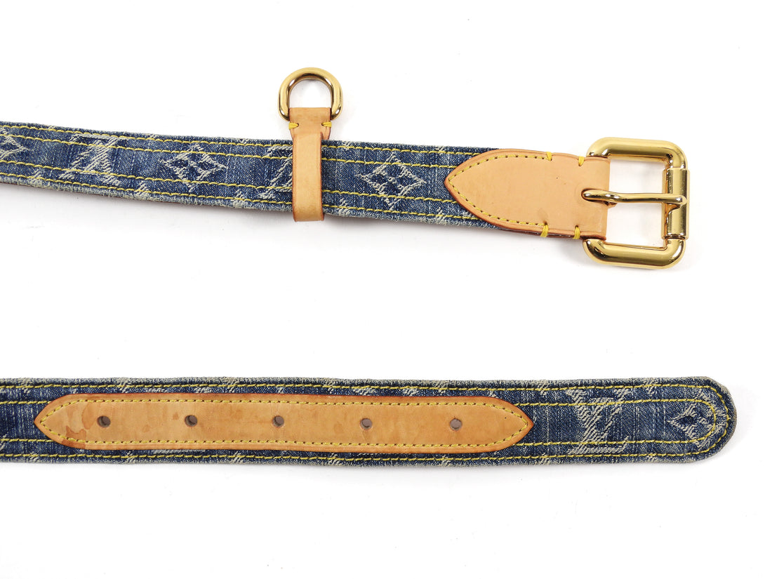 Louis Vuitton Blue Vintage 2006 Denim LV Monogram Belt - 90 / 36