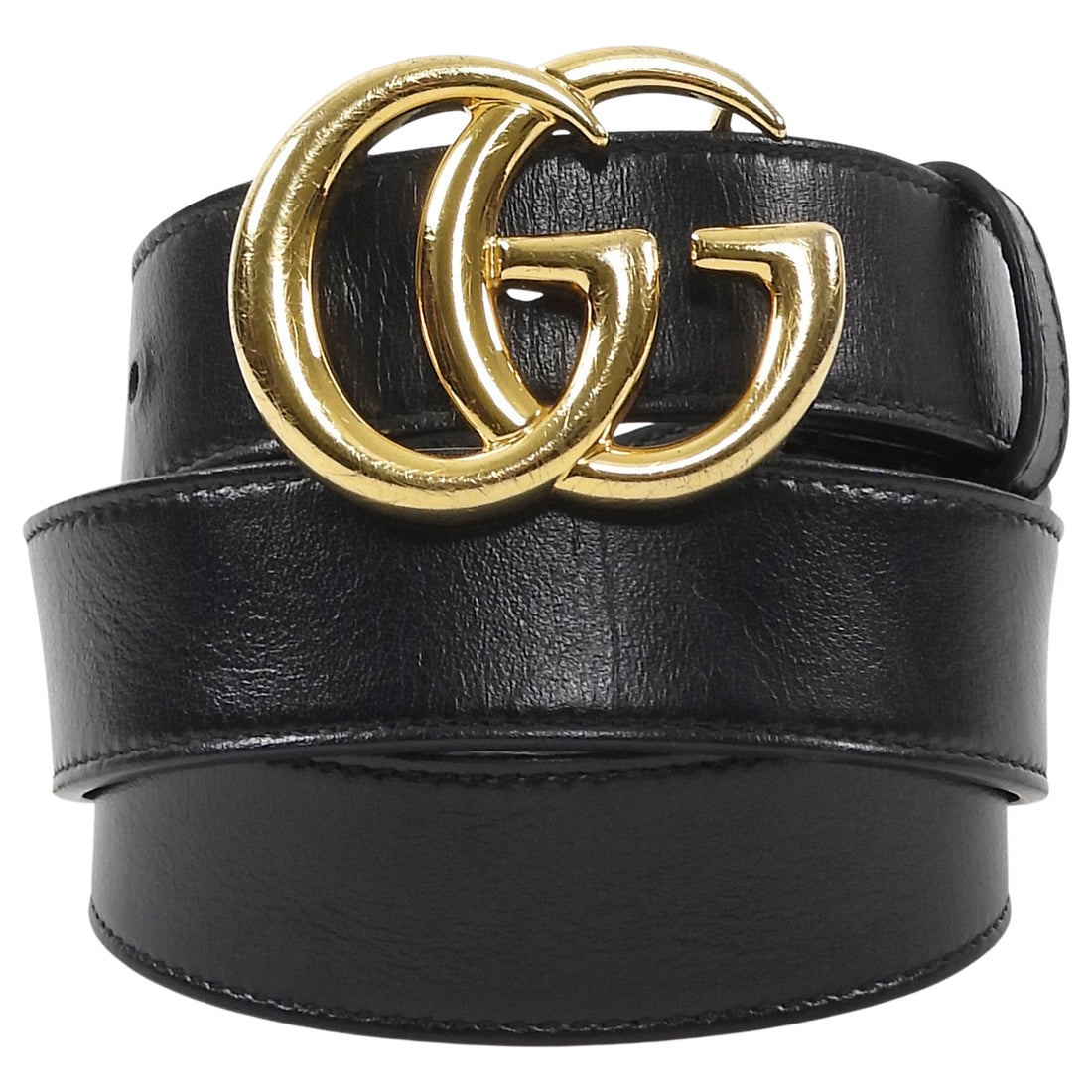 Gucci Black Marmont Belt Goldtone Hardware - 85